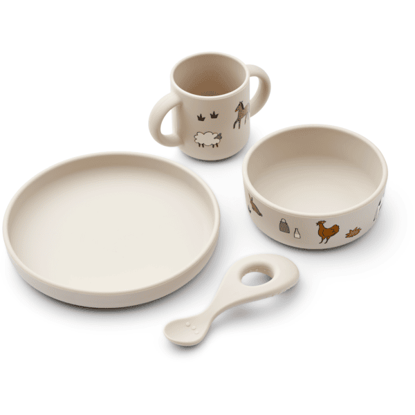 LIEWOOD Vivi set de vaisselle en silicone farm/ sandy 