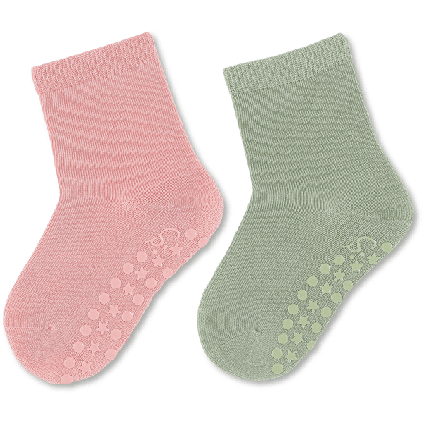 Sterntaler Chaussettes ABS double pack uni rose tendre