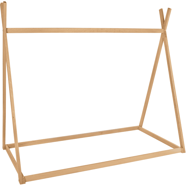 kindsgard Lettino montessori a forma di tenda - skjuly 70 x 140 cm naturale 