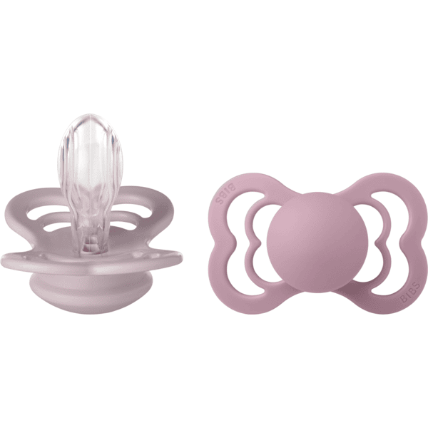 BIBS® Schnuller Supreme Dusky Lilac / Heather Silikon 6-36 Monate, 2 Stk.