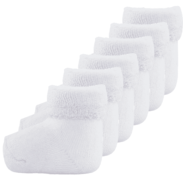 Ewers Chaussettes nouveau-né uni blanc lot de 6