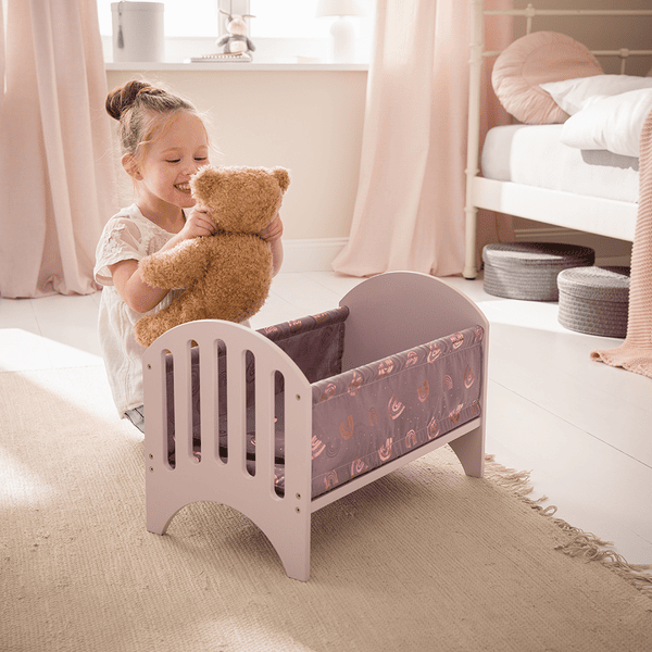 howa lit de poupée lit superposé en bois Rainbow rose avec 2x