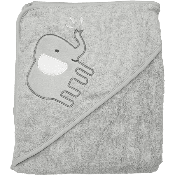 HÜTTE & CO badhandduk med huva grå 100 x 100 cm