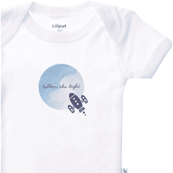 Liliput Baby-Body 2er Set Rakete hellblau geringelt, weiß