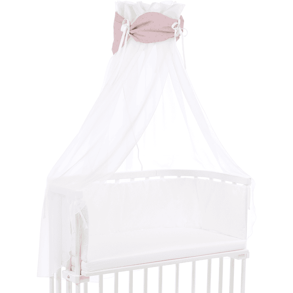 babybay® Ciel pour lit cododo coton bio Royal noeud tous modèles rosé paillettes dorées