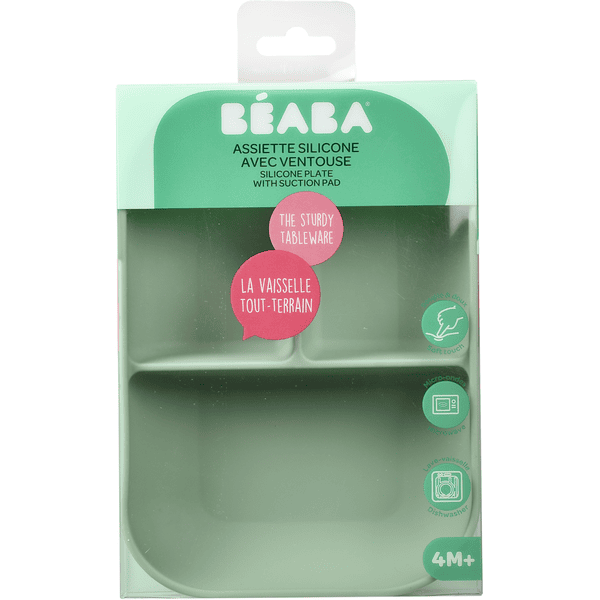 BEABA® Cuillère bébé 1er âge 8 mois+ silicone gris velours/vert