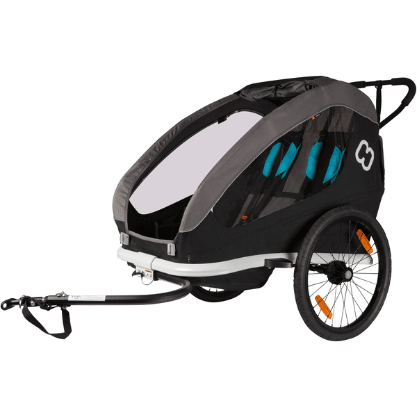 hamax Remolque de bicicleta para niños Traveller incluye barra de tracción y rueda buggy Negro /Gris/Azul