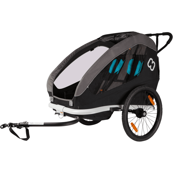 hamax Remorque de vélo enfant Traveller, attelage, roue de poussette  grey/black/blue