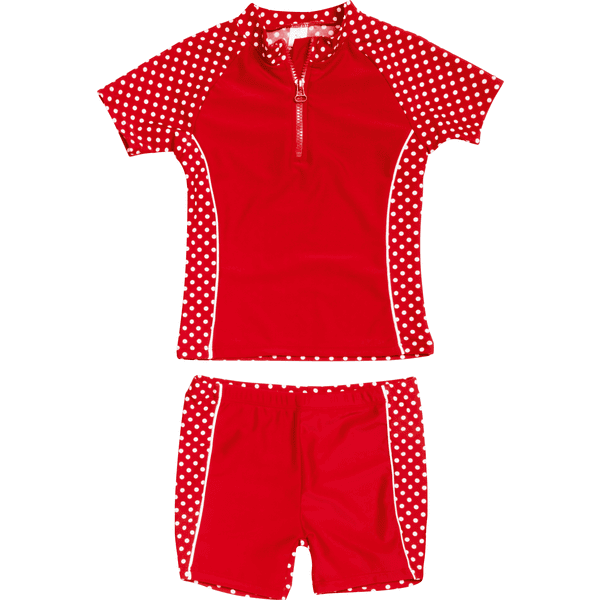 PLAYSHOES Tenue de bain fille 2 pi ces Protection UV rouge pois