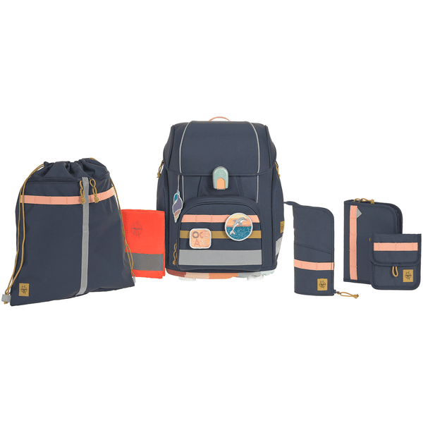 LÄSSIG Cartable d'école enfant Boxy Unique dark blue édition océan