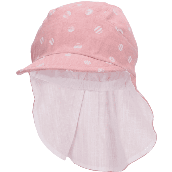 Sterntaler Peaked Cap med nakkeskærm med prikker Pale Pink 