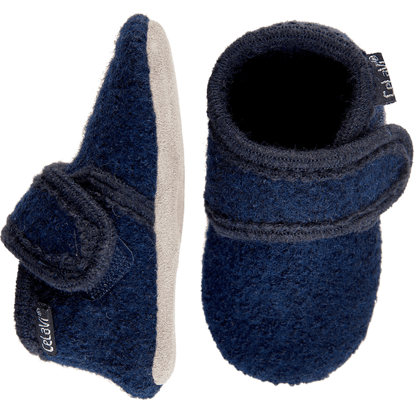 CeLaVi Pantuflas de lana azul marino