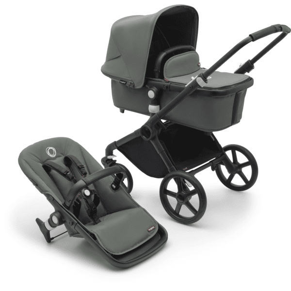 bugaboo Lastenvaunut Fox Cub vaunukopalla ja istuimella Black/Forest Green 