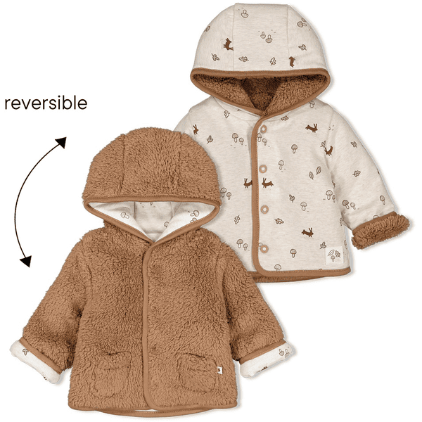 Feetje Chaqueta reversible Little Forest Friends Taupe