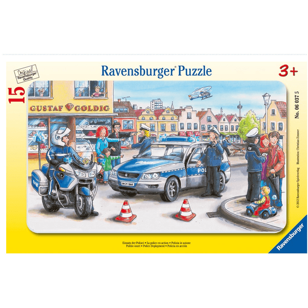 RAVENSBURGER Rammepuslespil Politiindsats 15 dele 06037