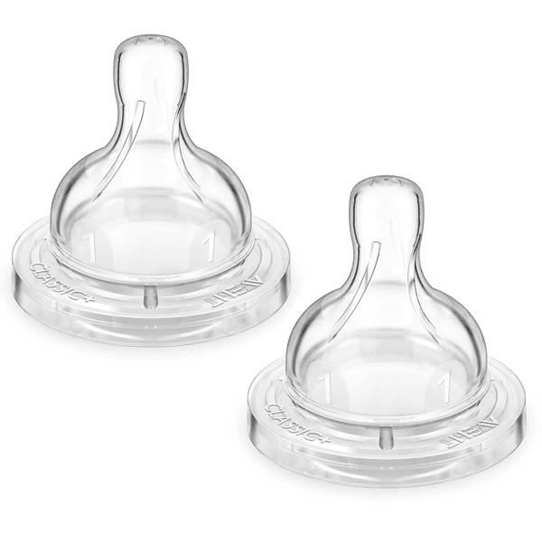 Philips Avent Anti-Kolik Klassik+ Sauger für Flasche SCF631/27, für Neugeborene ab der Geburt, 2 Stück