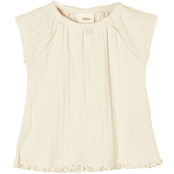 s. Olive r T-shirt med ajour-mønster beige