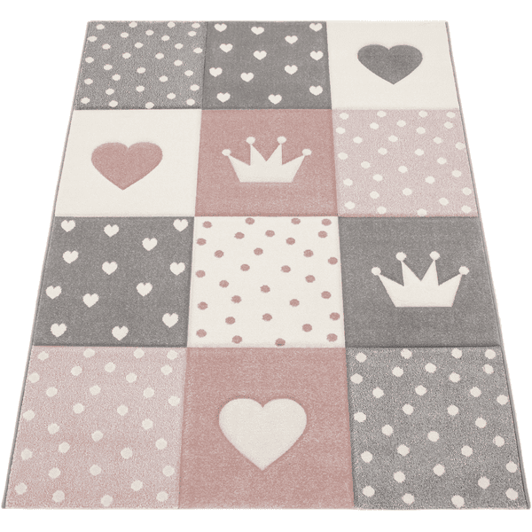 Paco Home Alfombra Infantil, Tejido Plano Para Habitación Infantil, Frase  Estampada Y Nube, Gris Rosa 80x150 cm