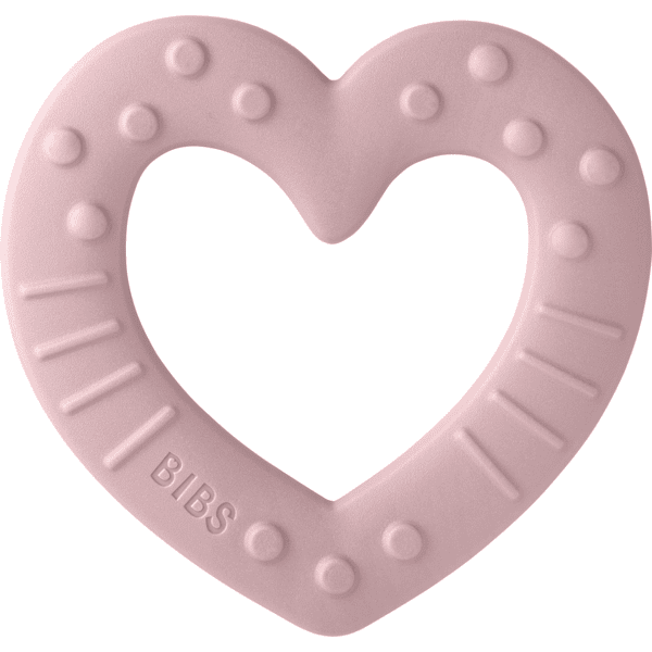 BIBS® Bitring Baby Bitie Peach Heart från 3 månader, rosa Plum 