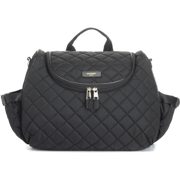 storksak Sac à langer dos Poppy Quilt noir