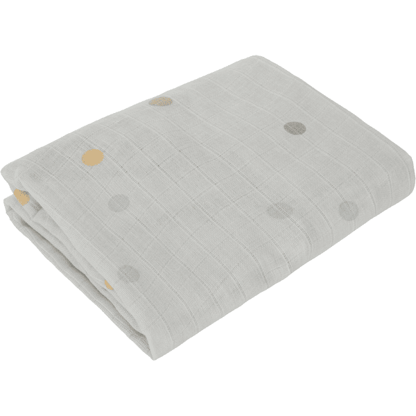 KINDSGUT Drap housse de lit enfant mousseline pois, gris clair