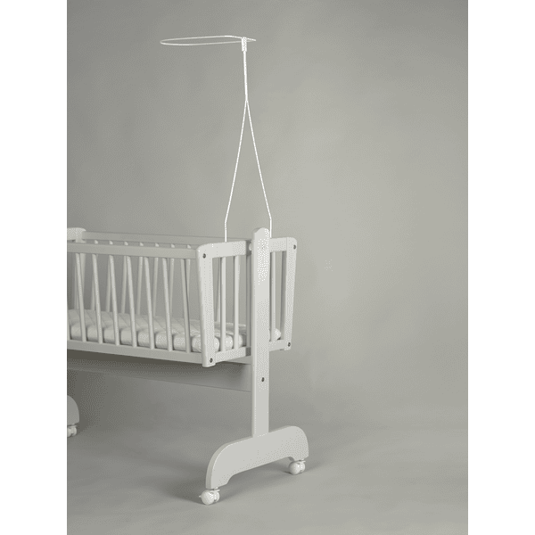 Alvi® Flèche de lit enfant Standard métal blanc, ronde