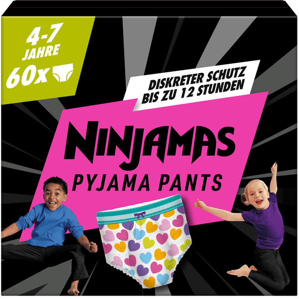 NINJAMAS Pyjama Pants Månedlig kasse til piger, 4-7 år, 60 stk.