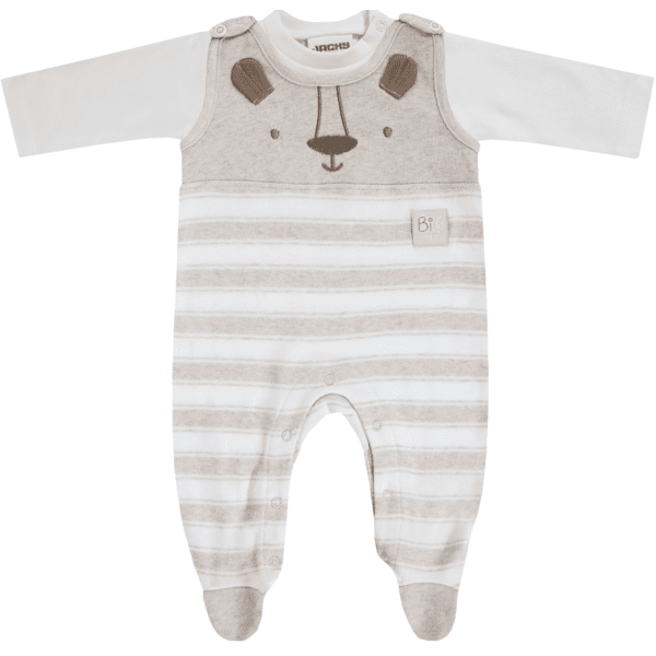 JACKY Ensemble grenouillère LITTLE LION beige melange/blanc