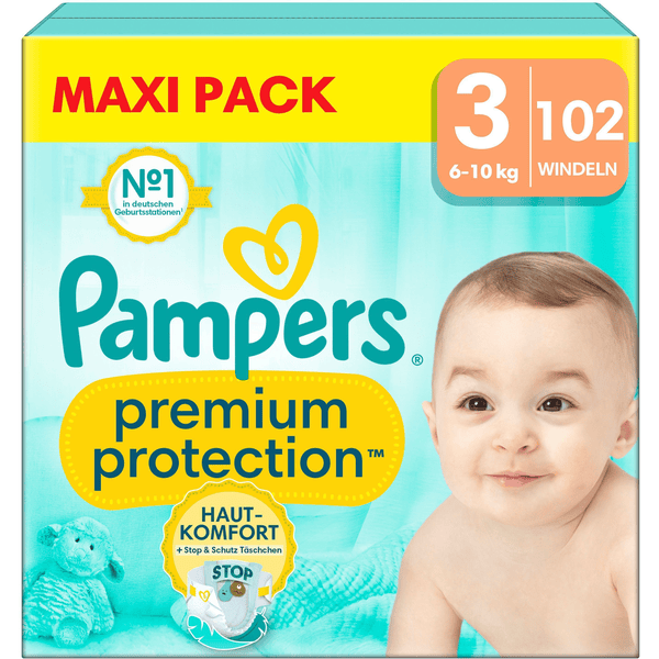 Pampers Couches Premium Protection taille 3 Midi 6-10 kg maxi pack 1x102 pièces