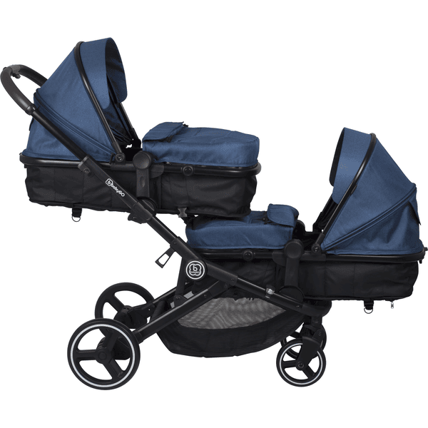 babyGO Geschwisterwagen Twinner Blue