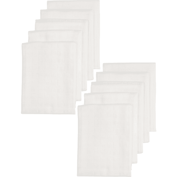 Meyco Gazebleier 10-pakning GOTS hvit 80 x 80 cm