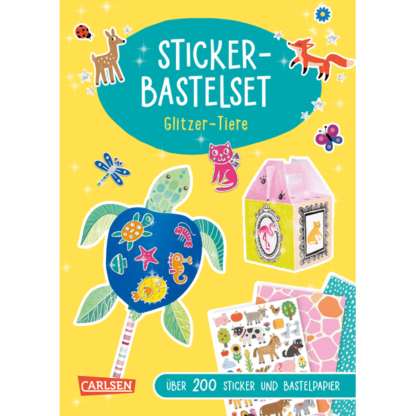 CARLSEN Sticker-Bastelset: Glitzer-Tiere