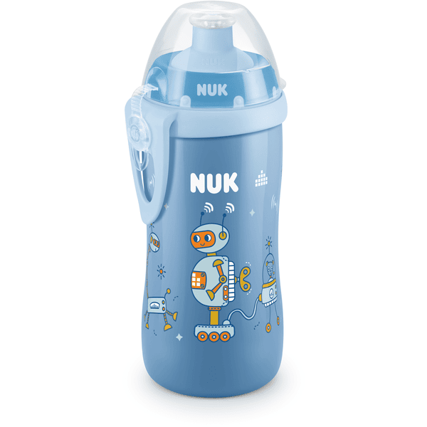 NUK Trinkflasche Junior Cup 300 ml, Roboter blau