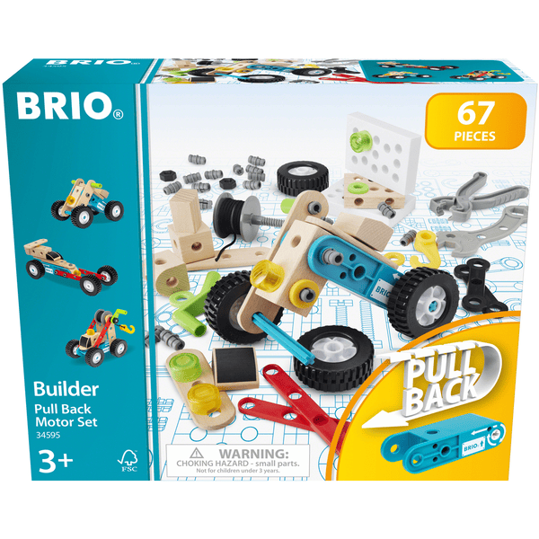 BRIO ® Build er pull-along-moottorirakennussarja, 67-osainen.