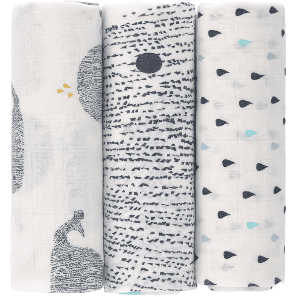 LÄSSIG Langes enfant L Little Water Whale Blue lot de 3