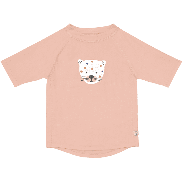 LÄSSIG UV-badeskjorte med korte ermer i leopardrosa