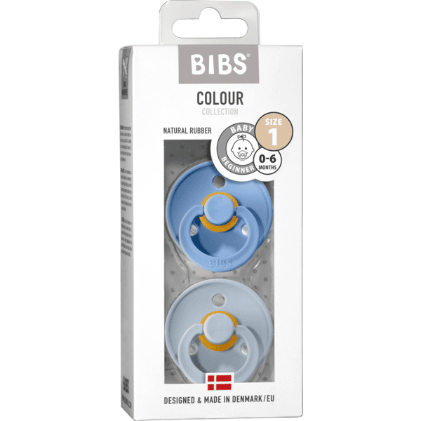 BIBS Chupete Colour Sky Blue / Baby Blue 0-6 meses 2 unidades 