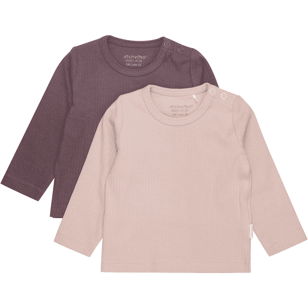 Minymo Langærmet skjorte 2-pack Misty Rose