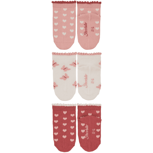 Sterntaler Sneaker sokken 3-pack hartjes ecru