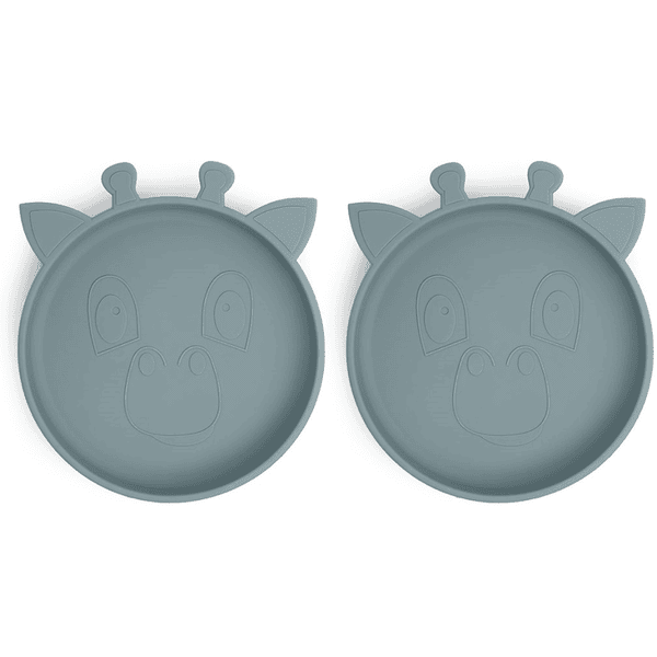 Nuuroo Assiette enfant Akila girafe silicone Lead lot de 2