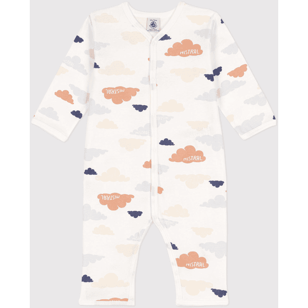 Petit Bateau Pyjama bébé dors-bien sans pieds imprimés coton marshmallow/chaloupe