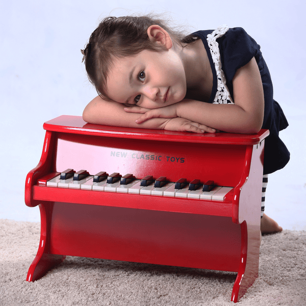 Piano rouge en bois jouet musical et instrument de musique enfant