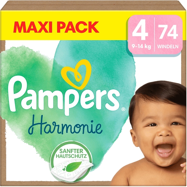 Pampers Harmonie blöjor storlek 4, 9-14 kg, maxiförpackning (1x 74 blöjor)