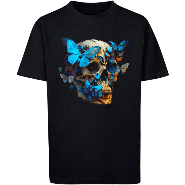 Skull UNISEX Schmetterling TEE schwarz F4NT4STIC T-Shirt