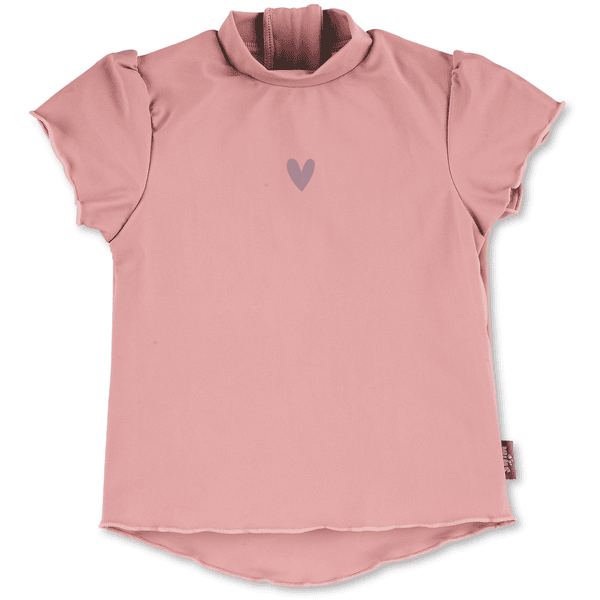 Sterntaler Plavkové tričko s krátkým rukávem Heart Pale Pink 