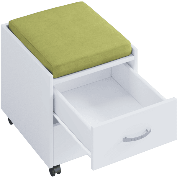 nonjoo. Rollcontainer-Set Qubik-white Grün