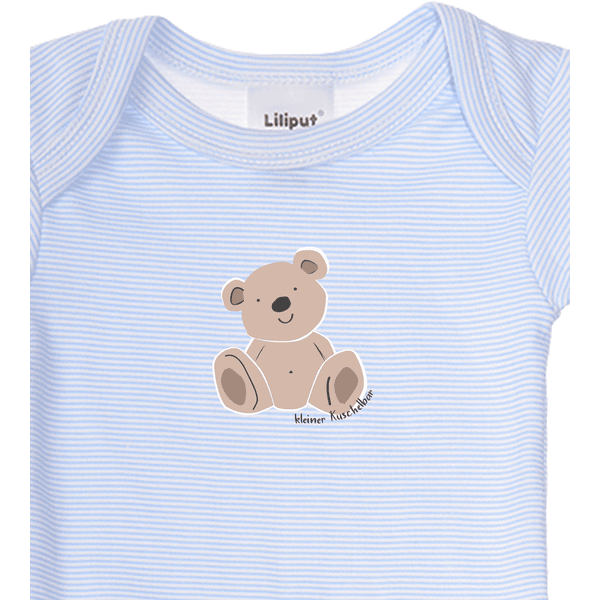 Liliput Baby-Bodies kleiner Liebling grau-melange/ blau gestreift