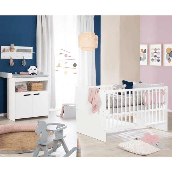 roba Chambre bébé duo lit commode Ben bois 70x140 cm