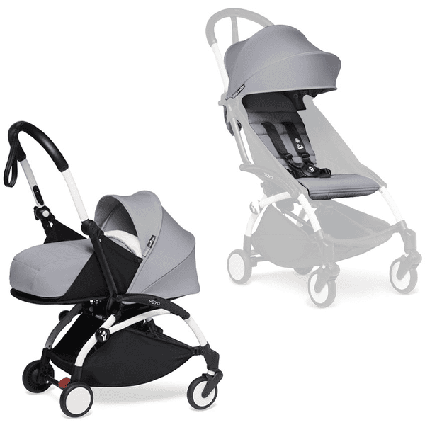 BABYZEN Kinderwagen YOYO2 0+ White mit Neugeborenenaufsatz und