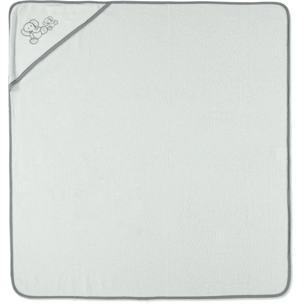 Hütte & Co. Håndklæde med Hætte, Elefant Hvid 100 x 100 cm 